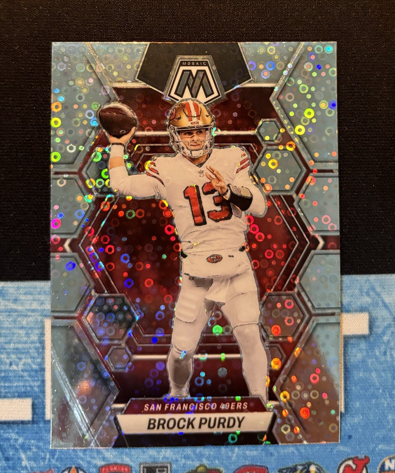 2023 Panini Mosaic Football Brock Purdy No Huddle Silver Disco Parallel #211