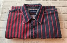 VTG Wrangler Brushpopper Shirt 17 1/2-36 Faded Cowboy Western X-Long Tails Red