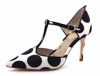 Boden Angelica Womens Uk 5 Navy Blue & White Satin Polka Dot T Bar Heel Sandals Boden Angelica Womens Uk 5 Navy Blue & White Satin Polka Dot T Bar Heel Sandals