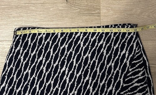 Ann Taylor Loft Jacquard Skirt Women’s Size M Navy White Faux Wrap Textured - Picture 6 of 10