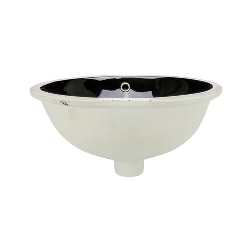 Untertasse Oval Unterbau Badezimmer Spüle 19-3/8"" x 15-3/4"" x 8-3/8"" schwarz Porzellan - Bild 3 von 4