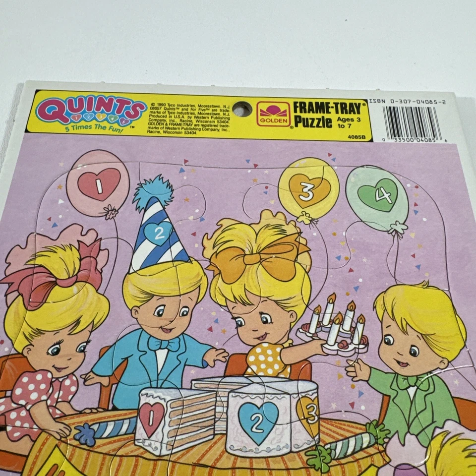 Vintage Golden Quints Happy Birthday Frame Tray Puzzle 4058 1980s Kids Toy - Image 3 of 4