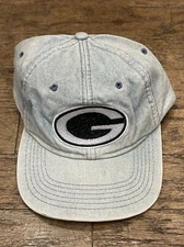 Vintage NWT 90s Green Bay Packers Denim Adjustable Cap Hat NFL Football - Rare!