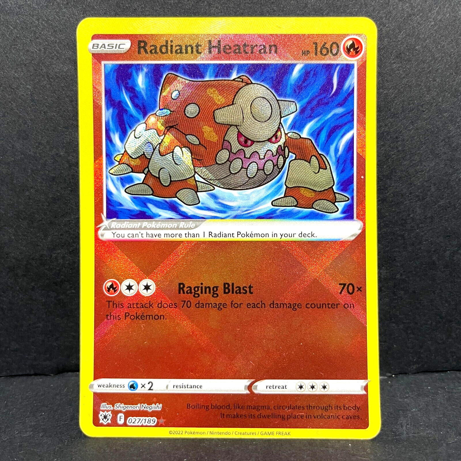 2022 POKEMON ASTRAL RADIANCE RADIANT HEATRAN 027/189 ULTRA RARE