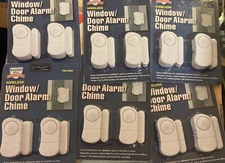 Bunker Hill Security Window Door Entry Alarm Chime 6 Packs of 2 (12) NEW