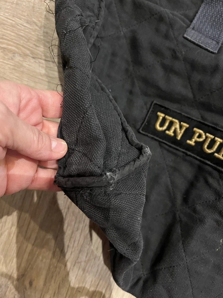 Bolso de Mano Sonia Rykiel Vintage Negro Acolchado Lona Algodón Oro Brillo Letras Foto 2 de 4