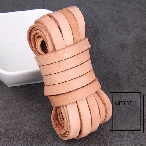 Real Leather Cowhide Cord Rope Straps Flat Tape Trimming Ribbon DIY Sew Quality - Bild 47 von 60