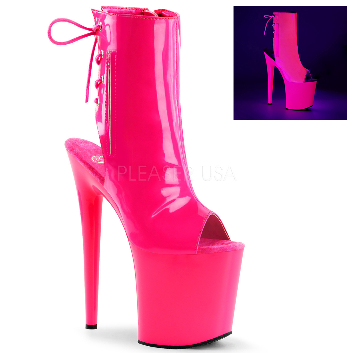 Flamingo 1018 UV Neon Pink Ankle Boot 8 Flamingo 1018 UV Neon Pink Ankle Boot 8