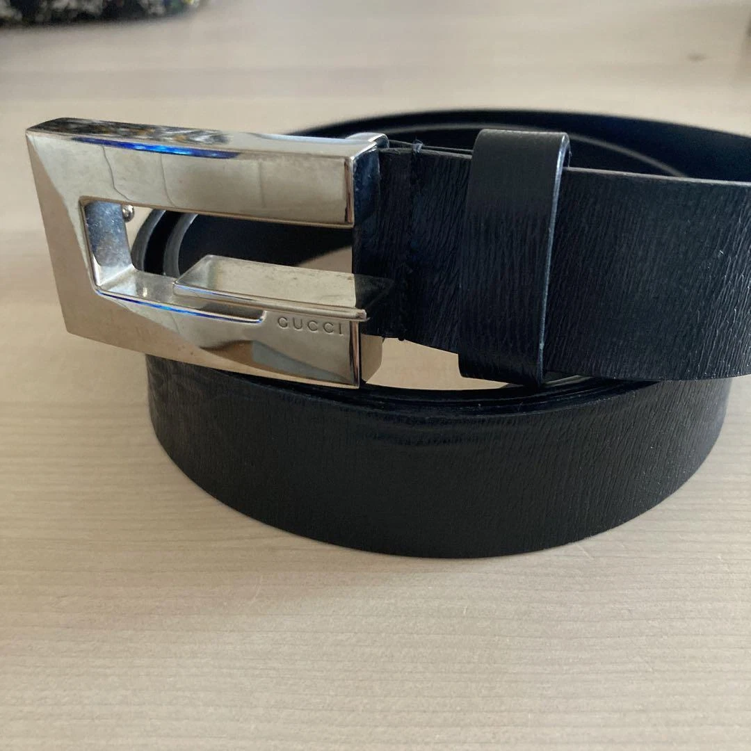 GUCCI Men's Belt Size 80 Black From Japan i7267
