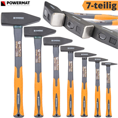 Schlosserhammer Set Hammer Profi Hammerset 2000 100 g Werkstatt Fiberglass 7tlg