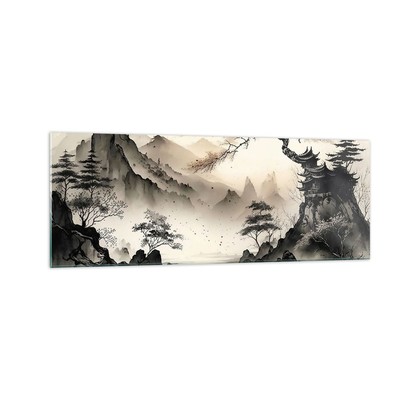 Tableau Décoratif Sur Verre 140x50 Cm - Impression Thème Asie Japon, Pour Salon Ou Chambre