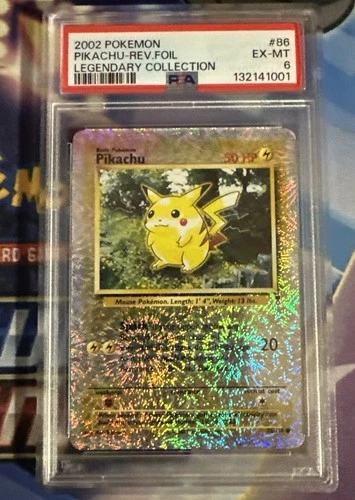 2002 POKEMON LEGENDARY COLLECTION #86 PIKACHU-REVERSE FOIL PSA 6