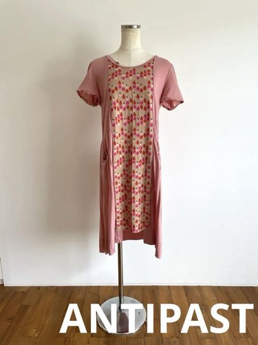 ANTIPAST Rosa Band Kleid Kurzarm Baumwolle 1 Hergestellt in Japan
