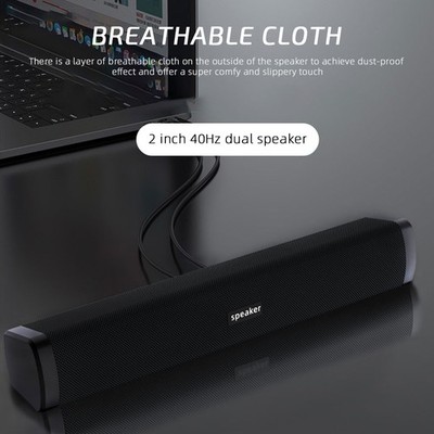 Computer Lautsprecher Gaming Soundbar Subwoofer Soundbox RGB für TV PC Laptop DE