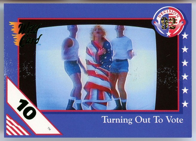 1992 -MADONNA- 10 STRIPE Wild Card Decision 92 Music/Political Insert Card