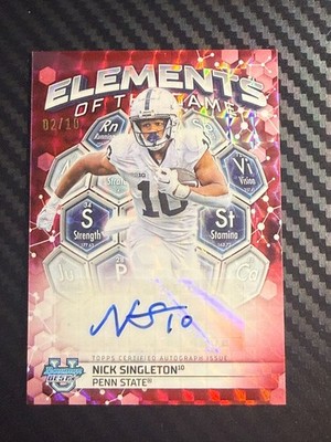 2023  Bowman University's Best #ETGA-NS Nick Singleton red auto #-10