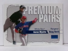 2000 Skybox Premium Pairs Horizontal Blue Foil Aaron Myette Doug Davis #243