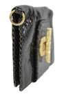 Alexis Hudson Womens Chain Strap Snake Embossed Leather Bi Fold Wallet Black 8" — photo 3