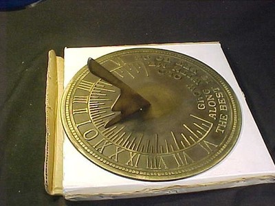 VTG  11  1/4'' Brass Sundial Grow old along with me the best is yet to Be VERNON