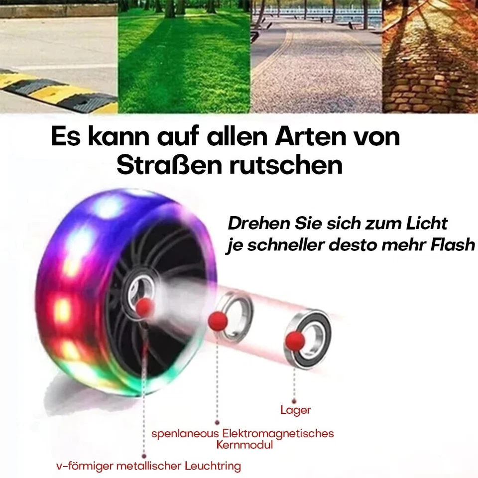 TOYHB Kinderroller mit LED Räder Kinderscooter Dreiradscooter Scooter ab 3 Jahr - Bild 3 von 4
