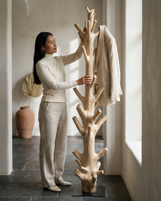 Garderobe Baumstamm Kleiderständer Massivholz Thailand Unikat Flur Wohnzimmer
