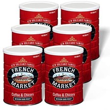 French Market Coffee&Chicory Medium-Dark Roast Ground Coffee,12oz Can(Pack of 6) 12.60 per pound