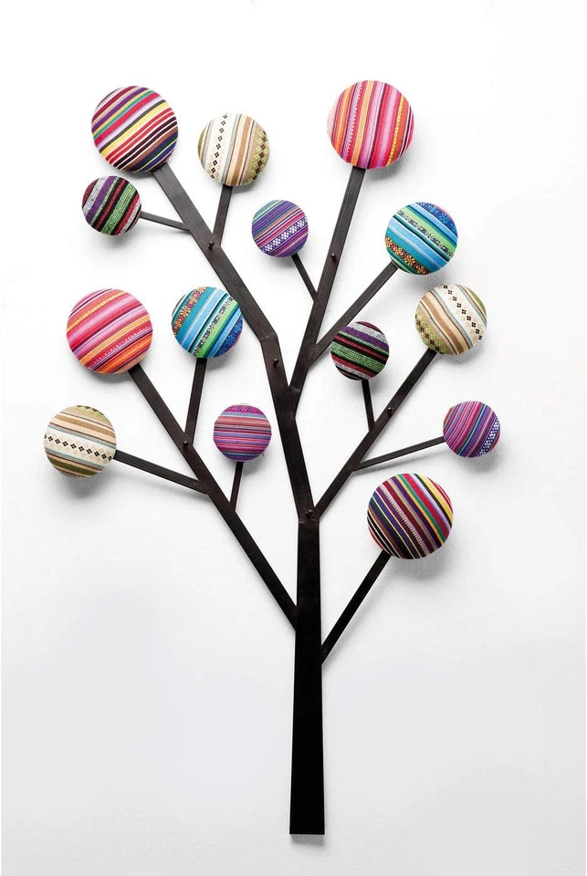 Design Appendiabiti Bubble Tree, Forma Albero, Multicolore, 111X65X7Cm, 6 Ganci - Immagine 4 di 4