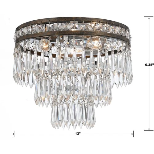 Crystorama 5260-EB-CL-MWP Mercer Flush Mount English Bronze - Picture 5 of 5