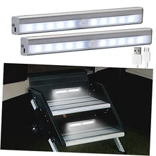 Motion Activated RV Step Lights, 10 LED USB Rechargeable RV Motion Sensor Led 