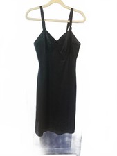 Vintage 1960s Black Lace Nylon Tricot Rogers Slip Size 36