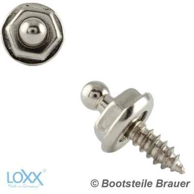 BOOTSTEILE BRAUER LOXX Unterteil BLECHSCHRAUBE 4,2 X 12 MM VERNICKELT Boot Cabrio Persenning Plane