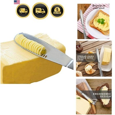 Stainless Steel Butter Spreader, Butter Knife - 3 in 1 Kitchen Gadgets 1
