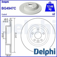 2X Bremsscheibe Delphi BG4947C 2 Bremsscheiben Hinterachse Hinten