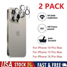 For iPhone 14 15 16 Pro Max Camera Protector Tempered Glass Film Camera Cover