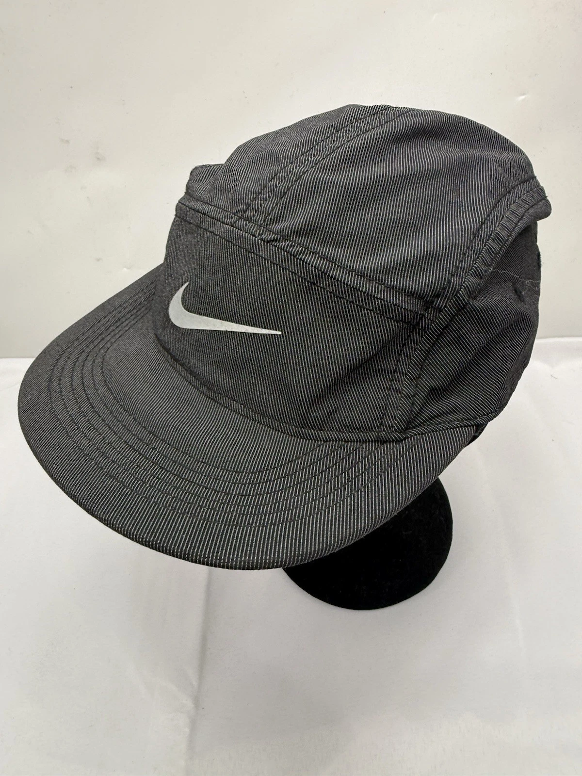 Nike AW84 5 Panel Hat Black Dri Fit Running Cycling Lightweight Tailwind