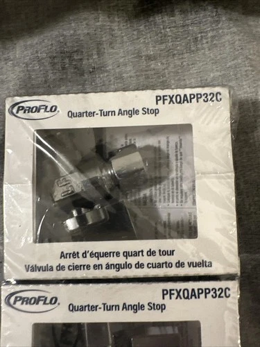 (5pk) Quarter turn Angle Stop Lever PROFLO 1/2 x 3/8 PFXQAPP32C Pex Compression - Picture 3 of 4