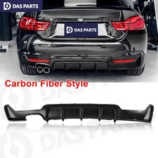 Rear Bumper Lip Diffuser Carbon Style For BMW F32 F33 F36 4 Series M Sport 14-20