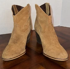 Matisse Bess Brown Suede Leather Ankle BootsWomen Size 7 M  Boho Western Cowgirl