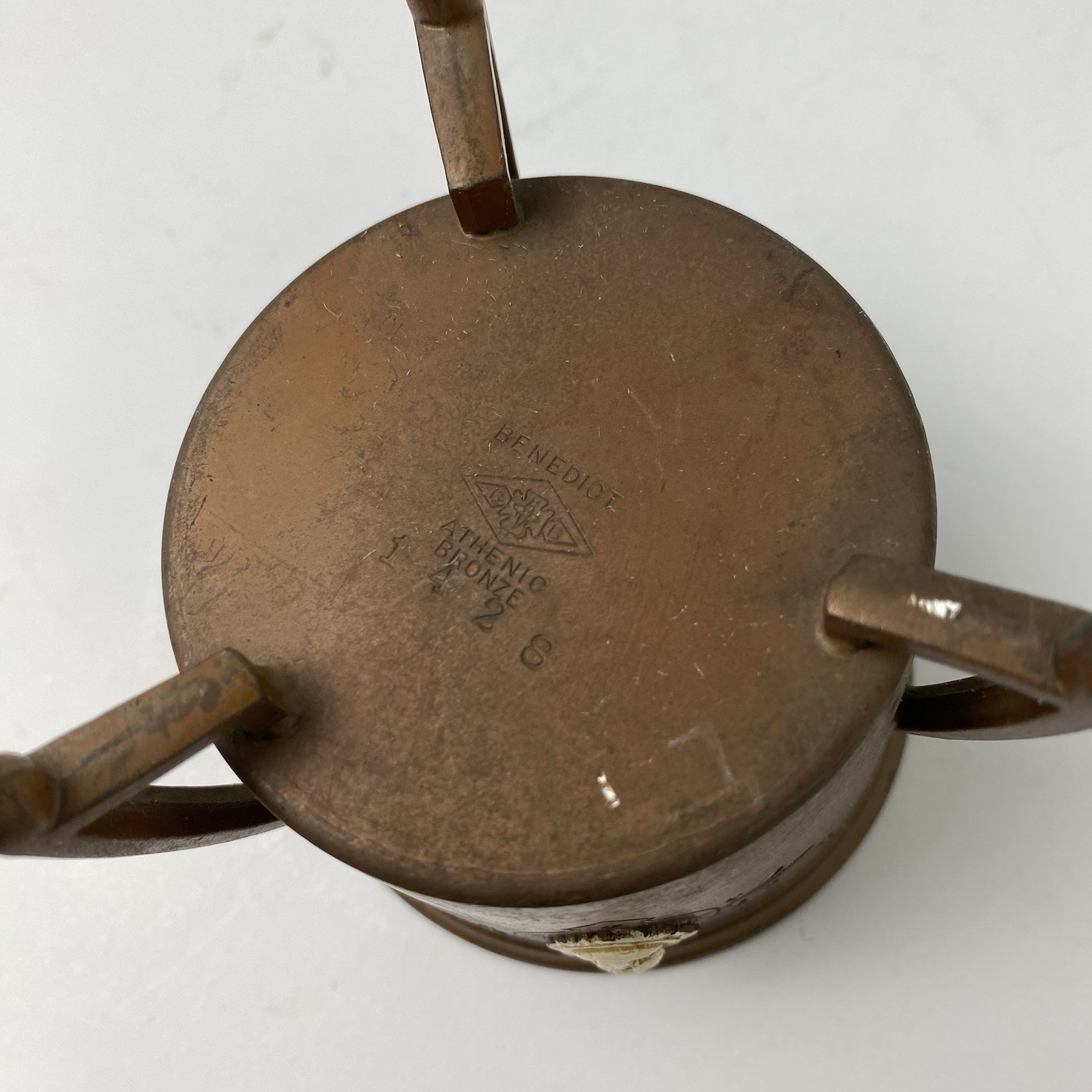 Benedict Athenic Bronze 1428 Footed Pot Planter Jar Cameo Arts & Crafts 2.75”