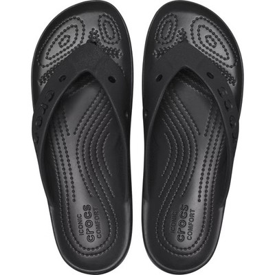 Crocs Women Baya Flip Flop Platform Sandals - Black 8