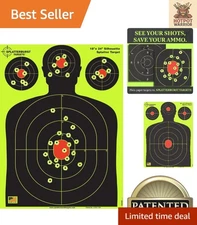 10 Pack of 18x24 Fluorescent Yellow Splatter Targets for All Firearms - USA Made