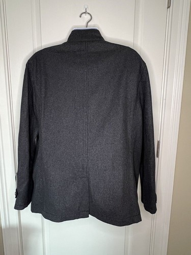 Aigle Grey Wool Blend Military Style Coat Jacket XL Metal Buttons RV $225 NWT - Picture 6 of 10