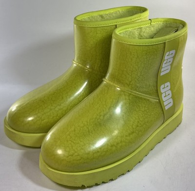 UGG PLUSH - Women's Classic Clear Mini Boots - Pollen Yellow - Size 8 NEW NO BOX