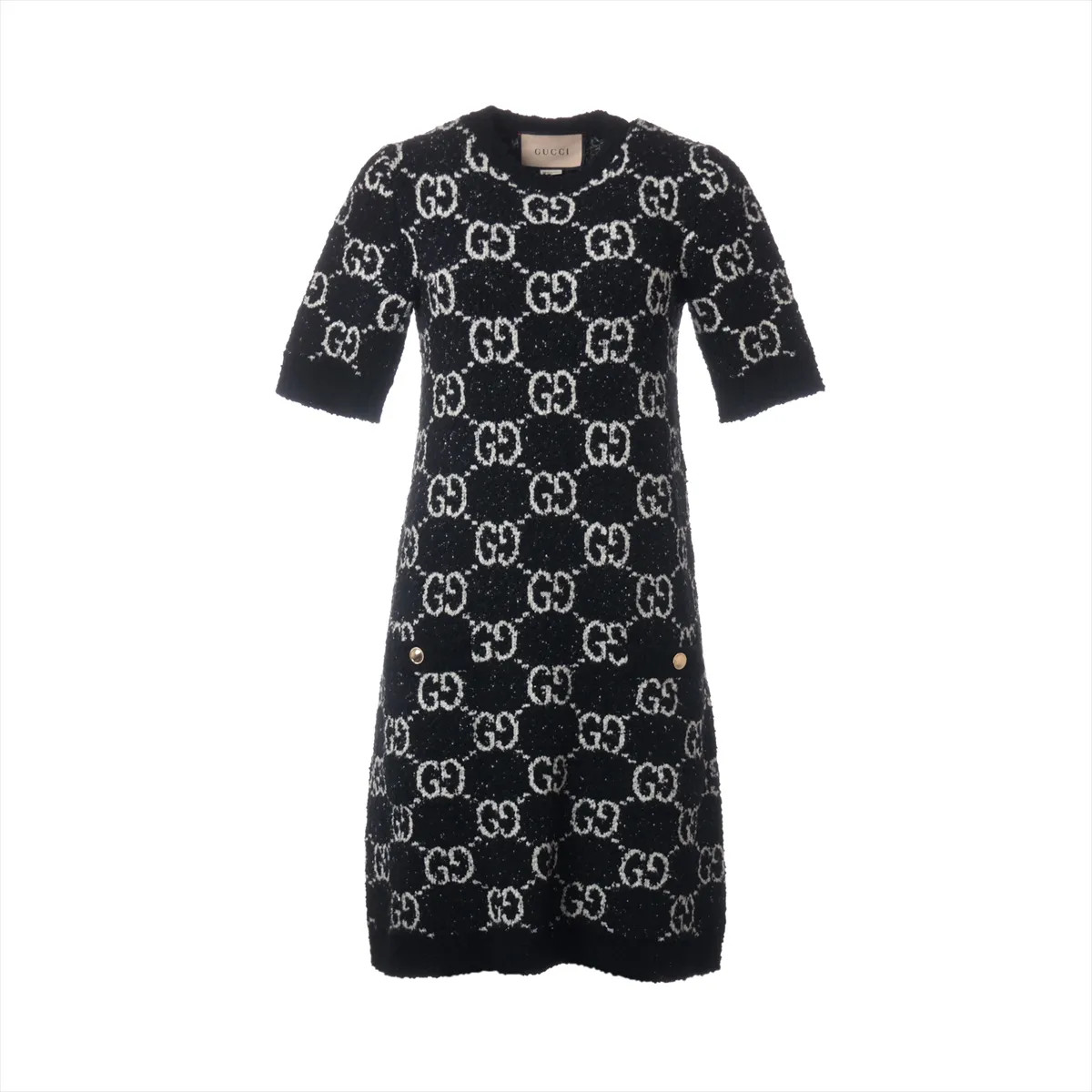 【関税&送料込み】Gucci Gg Cotton Midi Dress Gucci GG jacquard 23 years Cotton & Rayon Knit dress XS