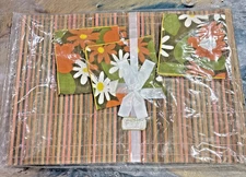 Groovy VTG 60s Home Beautiful Creations by Vickie 8pc Placemat Napkin Set NOS