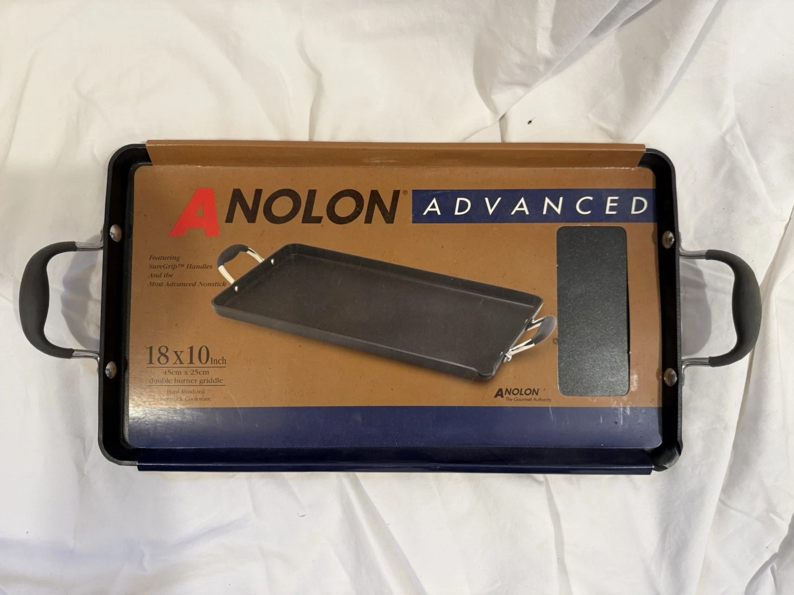 Anolon Advanced Nonstick Hard Anodized 10" x 18" Double Burner Griddle.