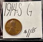 1914-S Lincoln Wheat Cent (G) Good Condition! Coins