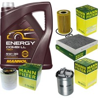 Mann Inspektionspaket 5L Mannol Energy 5W-30 FüR VW Polo 1.6 TDI Skoda Roomster