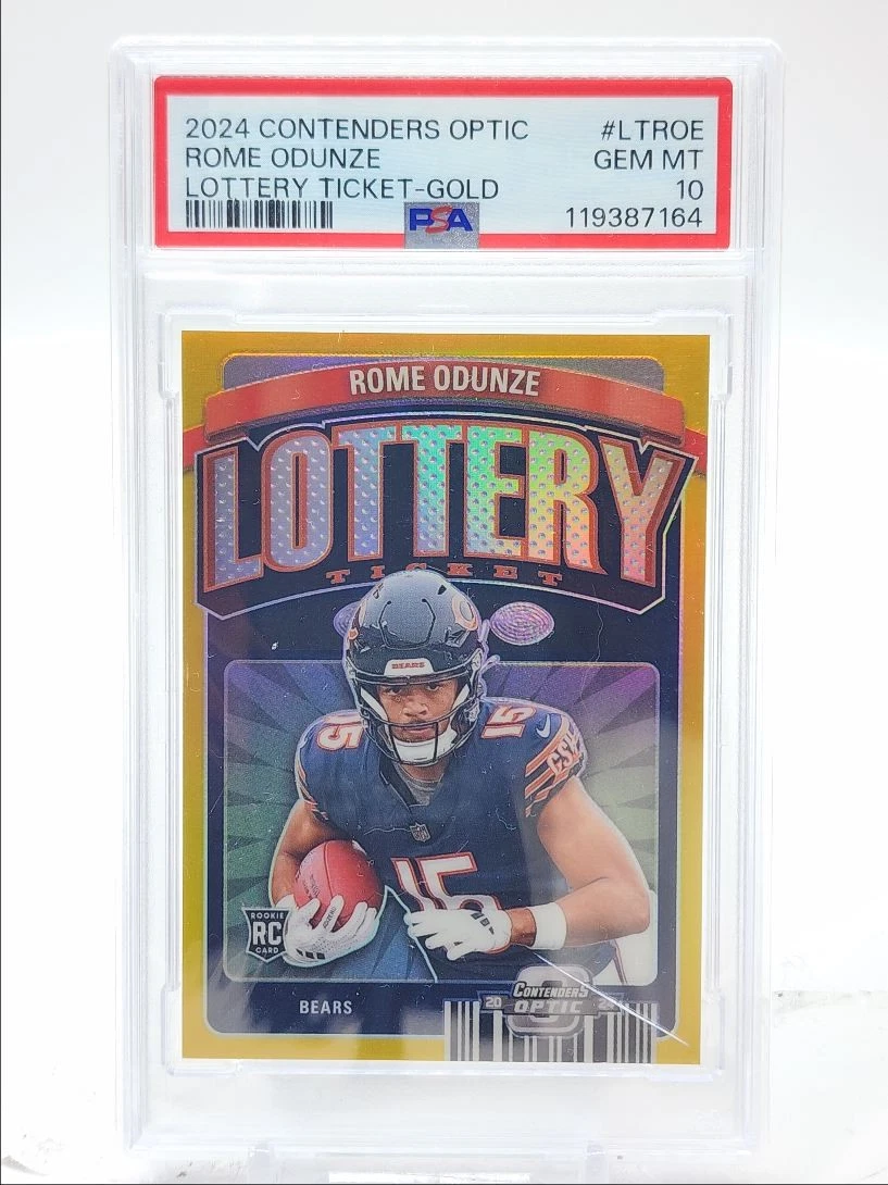 Rome Odunze Panini Contenders Optic Lottery Ticket #LTROE Gold