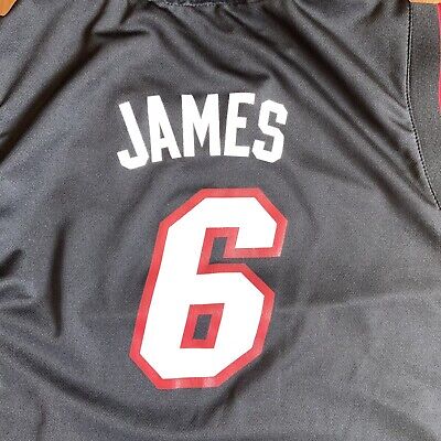 Youth Adidas NBA Miami Heat LeBron James #6 Black Basketball